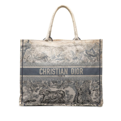 Christian Dior B Dior Blue Canvas Fabric Large Ombre Toile De Jouy Book Tote Italy