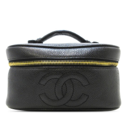 Chanel B Chanel Black Caviar Leather Leather CC Caviar Vanity Case Italy