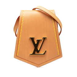 Louis Vuitton AB Louis Vuitton Brown Beige Calf Leather Key Bell XL France