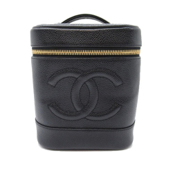 Chanel AB Chanel Black Caviar Leather Leather CC Caviar Vanity Case Italy