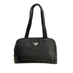 Prada B Prada Black Nylon Fabric Tessuto Shoulder Bag Italy
