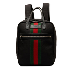 Gucci AB Gucci Black Canvas Fabric Techno Web Backpack Italy