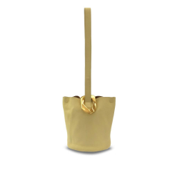 Bottega Veneta B Bottega Veneta Yellow Light Yellow Calf Leather Small Drop Bucket Bag Italy