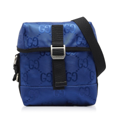 Gucci AB Gucci Blue with Black Nylon Fabric GG Econyl Off The Grid Messenger Bag Italy