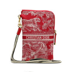 Christian Dior AB Dior Red Nylon Fabric Toile de Jouy DiorTravel Multifunction Pouch Italy