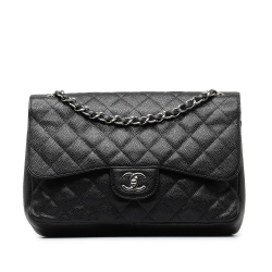 Chanel AB Chanel Black Caviar Leather Leather Jumbo Classic Caviar Double Flap Italy