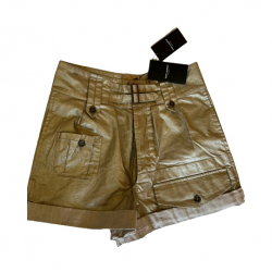 Saint Laurent Goldene Leinen-Shorts