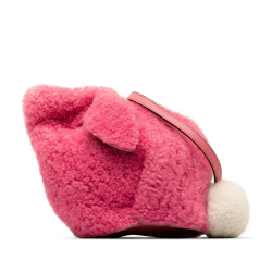 Loewe AB LOEWE Pink Fur Natural Material Mini Shearling Bunny Crossbody Spain