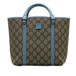 Gucci AB Gucci Brown Beige Coated Canvas Fabric GG Supreme Handbag Italy