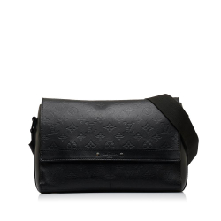 Louis Vuitton AB Louis Vuitton Black Calf Leather Monogram Shadow Sprinter Messenger Bag Spain