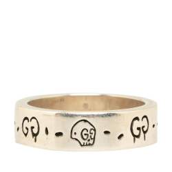 Gucci B Gucci Silver SV925 / Sterling Silver Metal GG Ghost Ring Italy