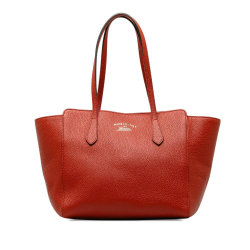 Gucci B Gucci Red Calf Leather Small Swing Tote Italy