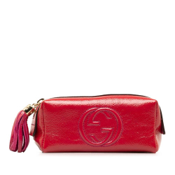 Gucci AB Gucci Red Patent Leather Leather Soho Pouch Italy