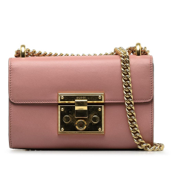 Gucci B Gucci Pink Calf Leather Small Padlock Shoulder Bag Italy