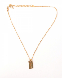Christian Dior Logo Tag Gold-toned Necklace