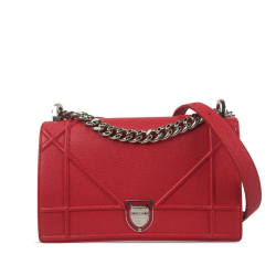 Christian Dior AB Dior Red Calf Leather Small Diorama Flap Italy