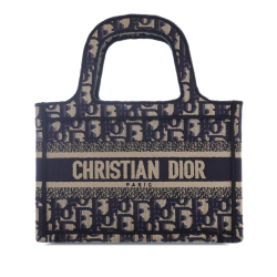 Christian Dior AB Dior Blue Canvas Fabric Mini Oblique Book Tote Italy