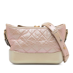 Chanel B Chanel Pink Light Pink Lambskin Leather Leather Small Iridescent Gabrielle Crossbody Italy