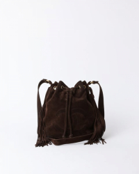 Chanel CC Suede Fringe Bucket Bag