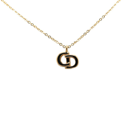 Christian Dior AB Dior Gold Gold Plated Metal CD Logo Pendant Necklace Germany
