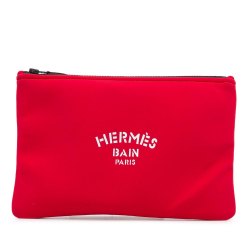 Hermès AB Hermès Red Nylon Fabric Neobain Case MM France