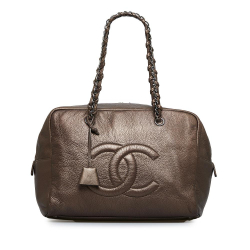Chanel B Chanel Brown Dark Brown Calf Leather CC Luxe Ligne Handbag Italy