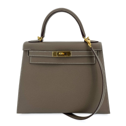 Hermès Kelly 28 Sellier Epsom Leather 2-Ways Top-handle Bag Etoupe