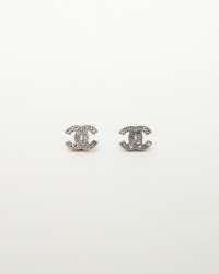 Chanel Cc Rhinestone Earrings