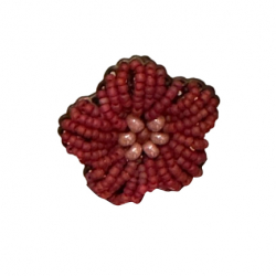 Furla Roter floraler Messingring mit Perlen, verstellbar mit original Box