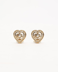 Christian Dior CD Rhinestone Logo Clip-On Earrings