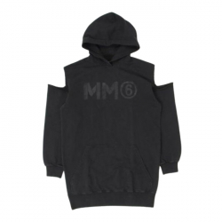 Maison Martin Margiela New Maison Margiela Fleece Hooded Maxi-Dress Cut-Out Shoulder