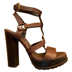 Ralph Lauren Collection Braune Riemchensandalen!