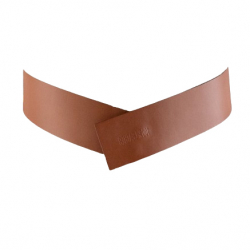 Emporio Armani Ceinture large en cuir en marron chaud