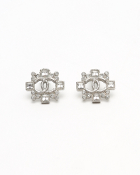 Chanel Coco Mark Rhinestone Clip-on Earrings
