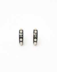 Chanel Coco Mark Resin and Pearl Earrings