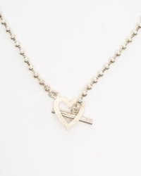 Gucci Ball Chain Heart Silver Necklace