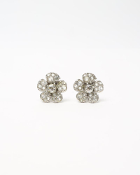 Chanel Coco Mark Rhinestone Clip-on Earrings