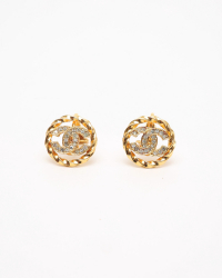 Chanel Coco Mark Rhinestone Clip-on Earrings