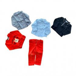 Jacadi Set aus Pullover, Hemd, Shirt und Hose