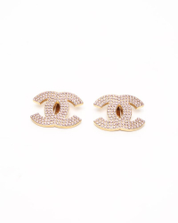 Chanel Coco Mark Rhinestone Clip-on Earrings