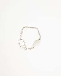 Fendi Logo Plate Silver Bracelet