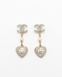 Chanel Coco Mark Rhinestone Earrings
