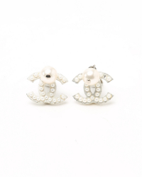 Chanel Coco Mark Pearls Clip-on Earrings