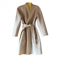 Max Mara Beidseitig tragbarer, handgefertigter Wollmantel mit Gürtel!