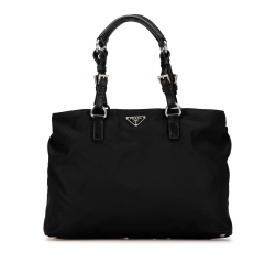 Prada B Prada Black Nylon Fabric Tessuto Tote Italy