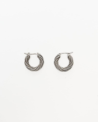 Bottega Veneta Twist Hoop Silver Earrings
