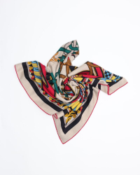 Hermès Harnais en Rosace Cashmere Silk Scarf