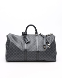 Louis Vuitton Damier Graphite Keepall Bandouliére 55 Weekend Bag