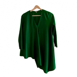 Cos Asymmetrisches smaragdfarbenes Satin-Top