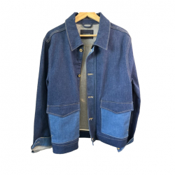 Scotch & Soda Jeansjacke mit goldenen Knöpfen und Reißverschluss